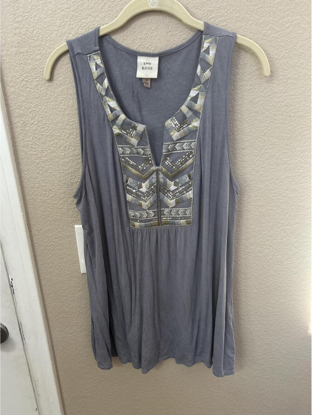 Knox Rose Embellished Sleeveless Top XL